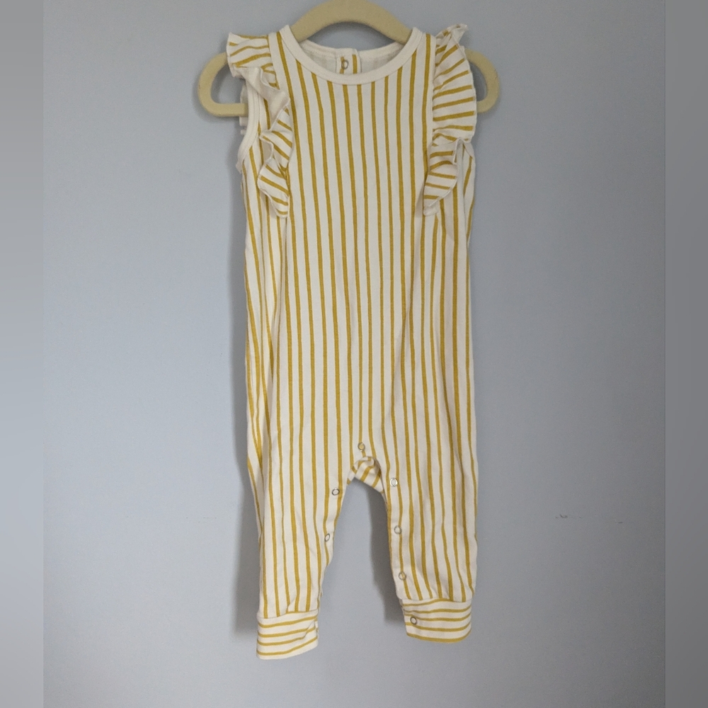 Pehr Yellow and White Striped Baby Romper
